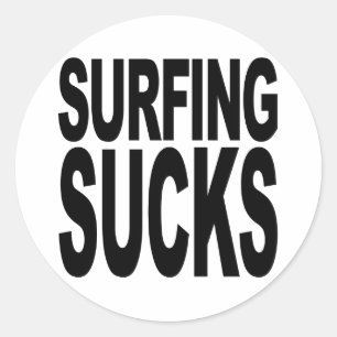 Surfande Sucks Runt Klistermärke