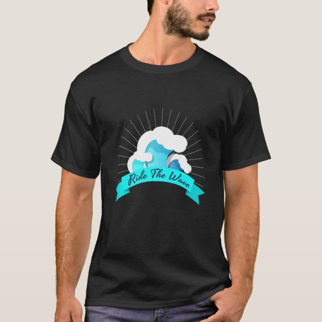 Surfande Surfa och rid vågsufer T Shirt (Framsida)