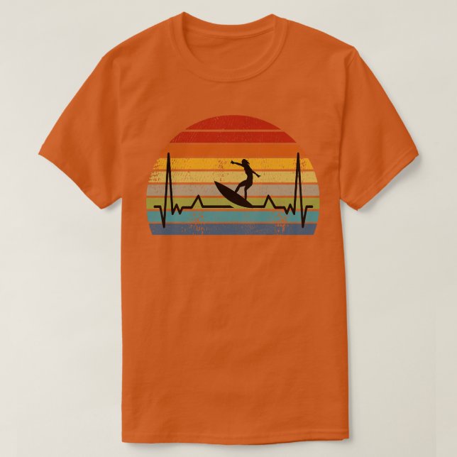 Surfande Surfa Retro T Shirt (Design framsida)