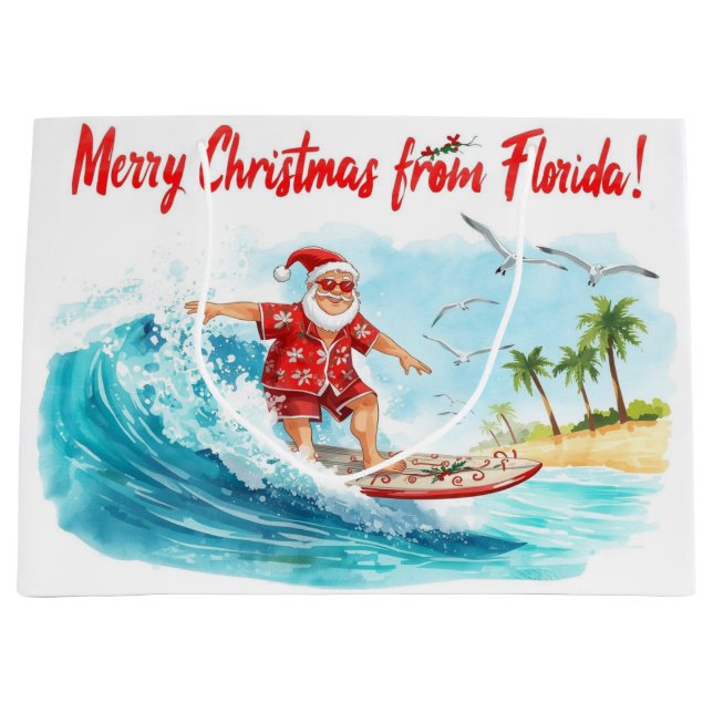 Surfande tomte God jul från Florida (Framsidan)