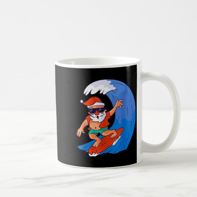 Surfande tomte jul jul present kaffemugg (Höger)