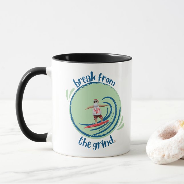Surfande Tomte Kaffemugg (Med munk)