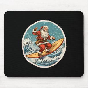 Surfande tomte på surfbräda jul i juli sommar musmatta