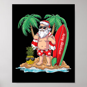 Surfande tomte strand semester plams jul jul poster