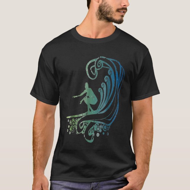 Surfande Vågar T Shirt (Framsida)