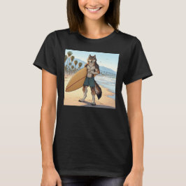 Surfande varg t shirt