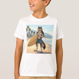 Surfande varg t shirt