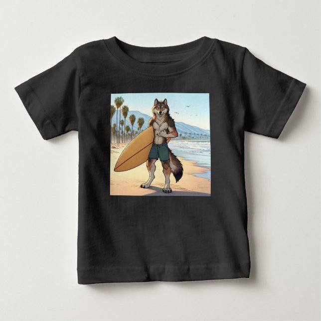 Surfande varg t shirt (Framsida)