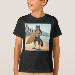 Surfande varg t shirt