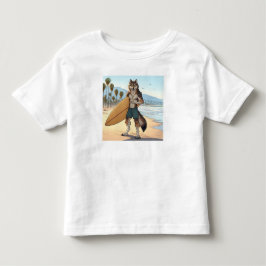 Surfande varg t shirt