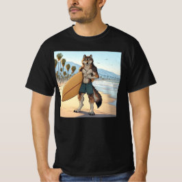 Surfande varg t shirt