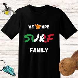 Surfans familjedesign med shaka hand och Italien f T Shirt