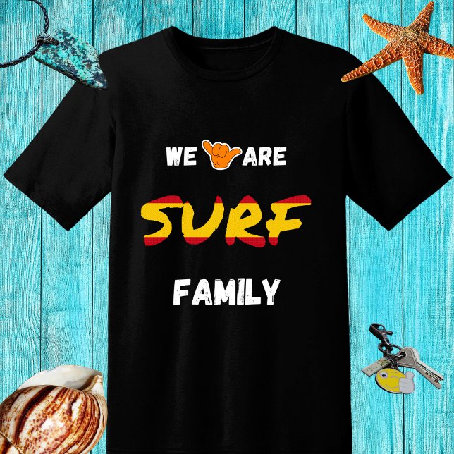Surfans familjedesign med shaka hand och Spanien f T Shirt (Skapare uppladdad)