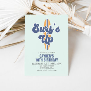 Surfans inbjudan till Surfboard Beach Birthday