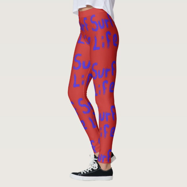 surfans livslängd Thunder_Cove Red Blue Leggings (Vänster)
