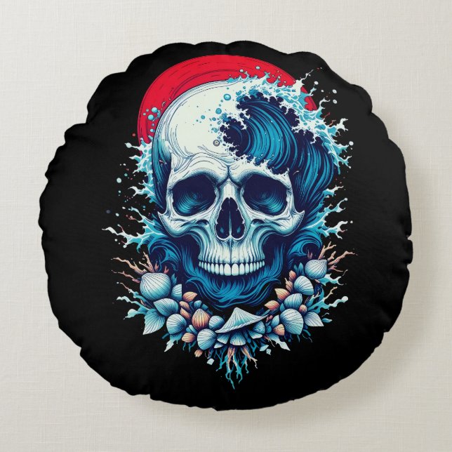 Surfans sista plats rund kudde (Framsidan)