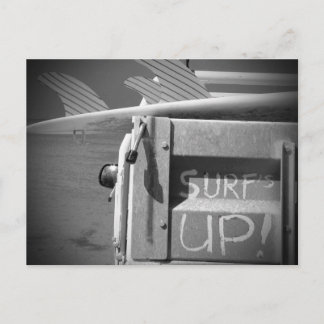 Surfans surfboard-surfa Upp, svartvit Vykort