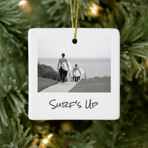 SURFANS UP Vacation-FOTO-plats, årstid Julgransprydnad Keramik