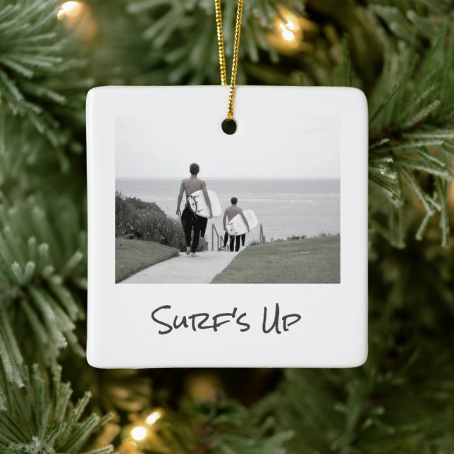 SURFANS UP Vacation-FOTO-plats, årstid Julgransprydnad Keramik (Träd)