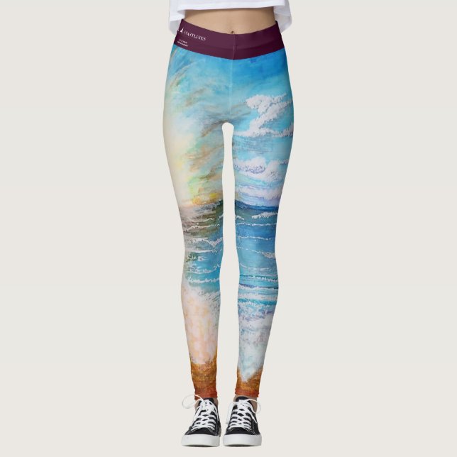 "Surfans upp" Beachy Leggings (Framsida)