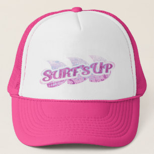 "Surfans upp"-flickors strumhatt, lila, rosa och v Keps