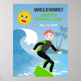 Surfans upp-Födelsedagsfest Poster