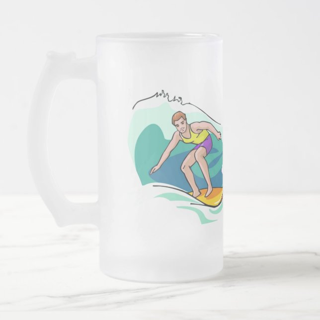 Surfans upp - frostat ölglas (Vänster)