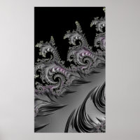 Surfans upp! Gunmetal Grått Fractal Abstact Art
