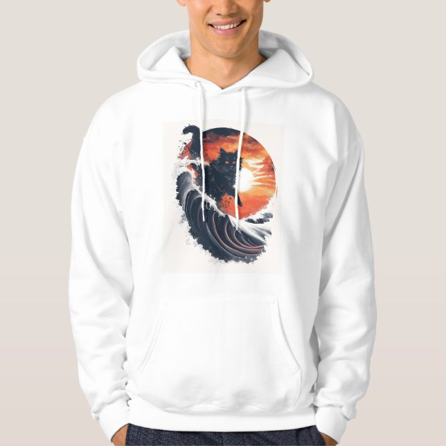 Surfans upp-katt hoodie (Framsida)