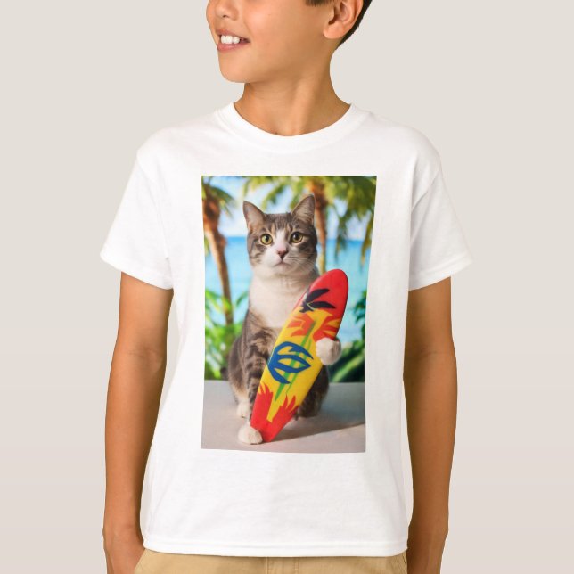 Surfans upp-Kattunge T-shirt (Framsida)