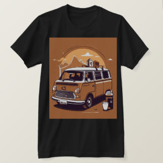 "Surfans upp: Lycklig Camper Van Sticker" T Shirt