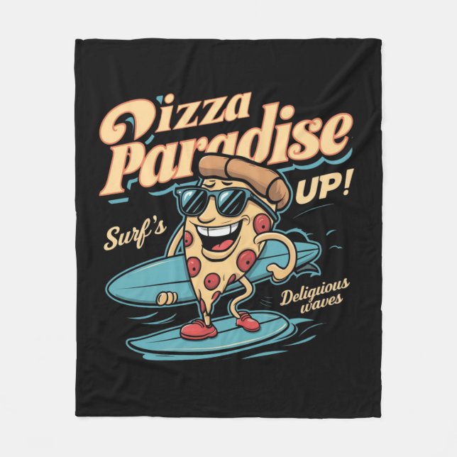Surfans Upp ,Pizza Paradise Fleecefilt (Framsidan)