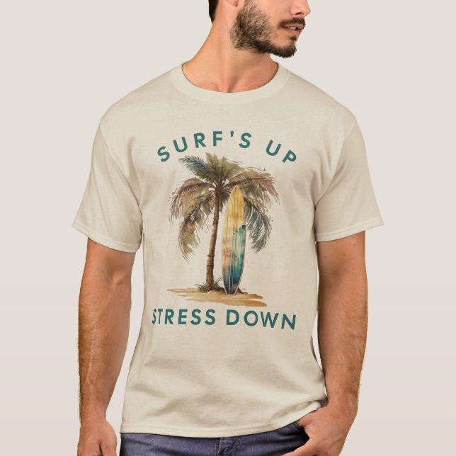 Surfans upp-Stressa av nedvakning T Shirt (Framsida)
