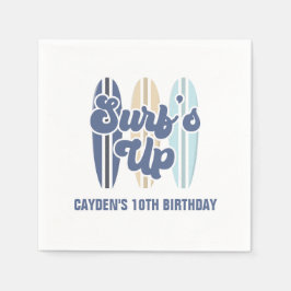 Surfans upp Surfboard Beach Birthday Pappersservett