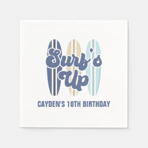 Surfans upp Surfboard Beach Birthday Pappersservett