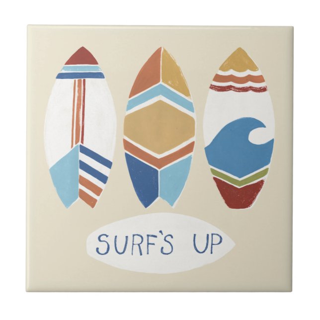 Surfans upp! Surfboard Kakelplatta (Framsidan)