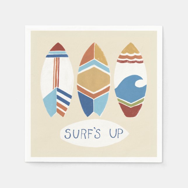Surfans upp! Surfboard Pappersservett (Framsidan)