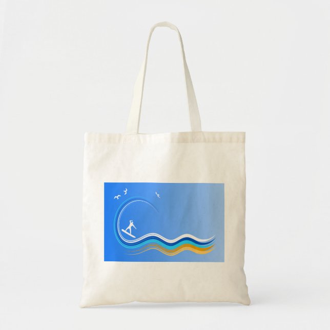 Surfans upp Surfer Surfing Surfa Budget Tote bags Tygkasse (Framsidan)