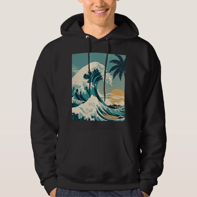 Surfans uppåtriktade Retro Wave Design Classic Cal Hoodie (Framsida)