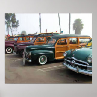 Surfans utskrift av uppställda konst poster