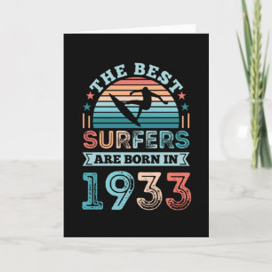 Surfare born 1933 90:e Birthday surfing Gift Kort