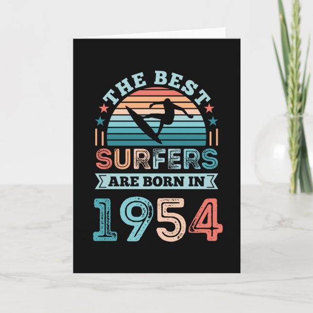 Surfare born 1954 70 Birthday surfing Gift Kort (Framsida)