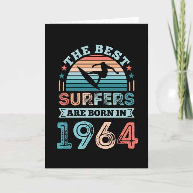 Surfare born 1964 60 Birthday surfing Gift Kort (Framsida)