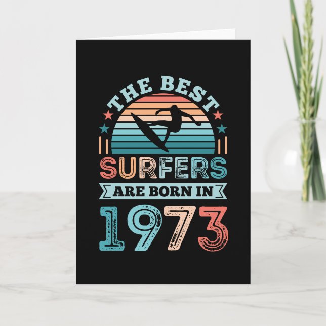 Surfare born 1973 50 Birthday surfing Gift Kort (Framsida)