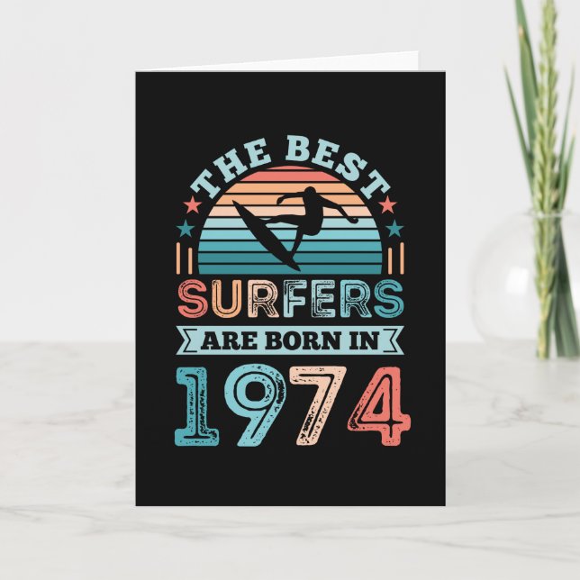 Surfare born 1974 50 Birthday surfing Gift Kort (Framsida)
