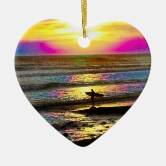 Surfare dröm- serie #2 julgransprydnad keramik (Framsidan)