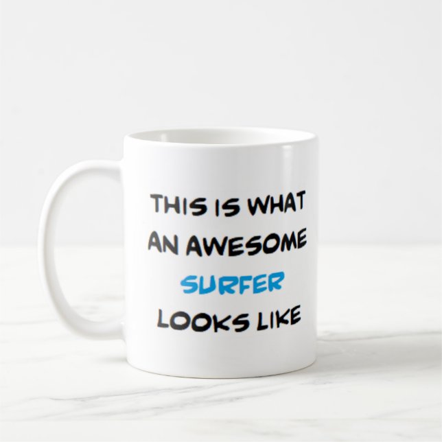 surfare, fantastisk kaffemugg (Vänster)