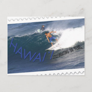 Surfare för vykort för årsdag för Hawaii statehood