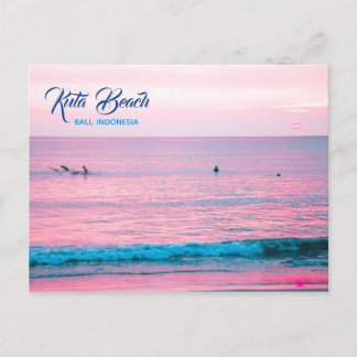 Surfare i Kuta Beach, Bali, Indonesien Meddelande Vykort