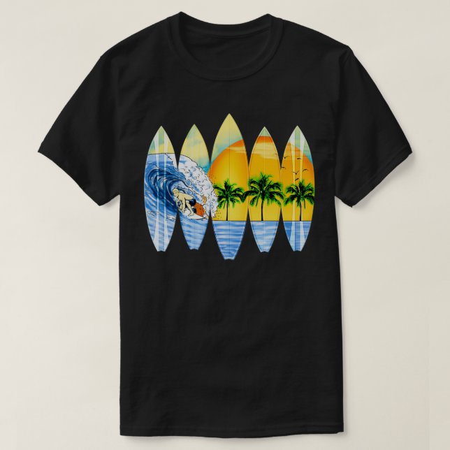 Surfare och surfbrädor t shirt (Design framsida)